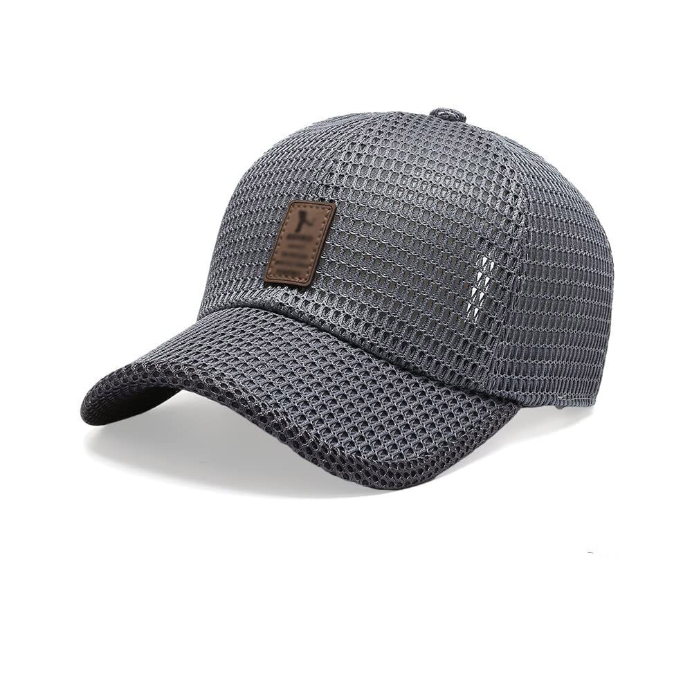 Summer Outdoor Casual Baseball Cap, Summer Breathable Lightweight Baseball Cap Mesh Baseball Cap Mesh Hat (Dark Gray)
