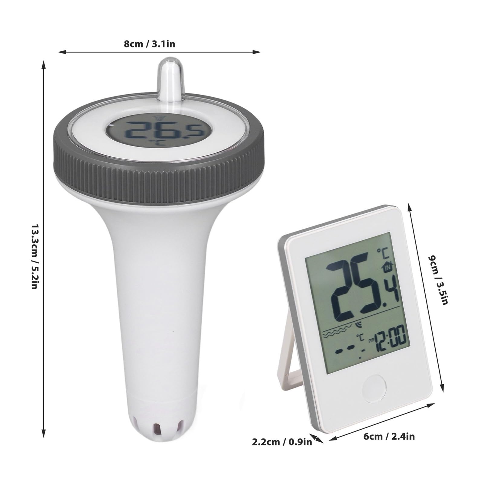 Bezprzewodowy Termometr Do Basenu Z Wyświetlaczem LCD, Dokładność 0,1°C, Wodoodporny, Cyfrowy, Pływający, Miernik Temperatury Wodoodporny Zgodnie Z Normą Ipx7