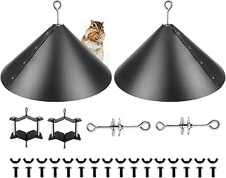 MIXXIDEA Squirrel Guard Baffle, Plastic Wrap Around Squirrel Baffle Proof, Made of Thick Metal, Easy to Install, Mounted Squirrel Baffle for Hanging Bird Feeders Poles Bird House (2pk)