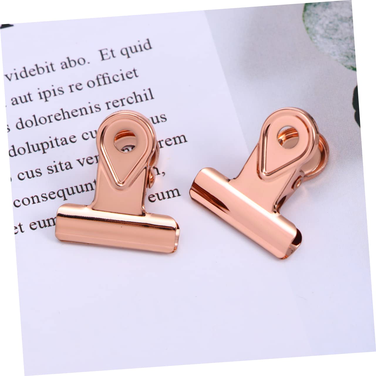 TEHAUX 40pezzi Clip Metallo Color Oro Rosa Fermagli Per Carta Supporto Per Documenti Hinge Clips Rame Per Ufficio e Artigianato Resistente e Pratico