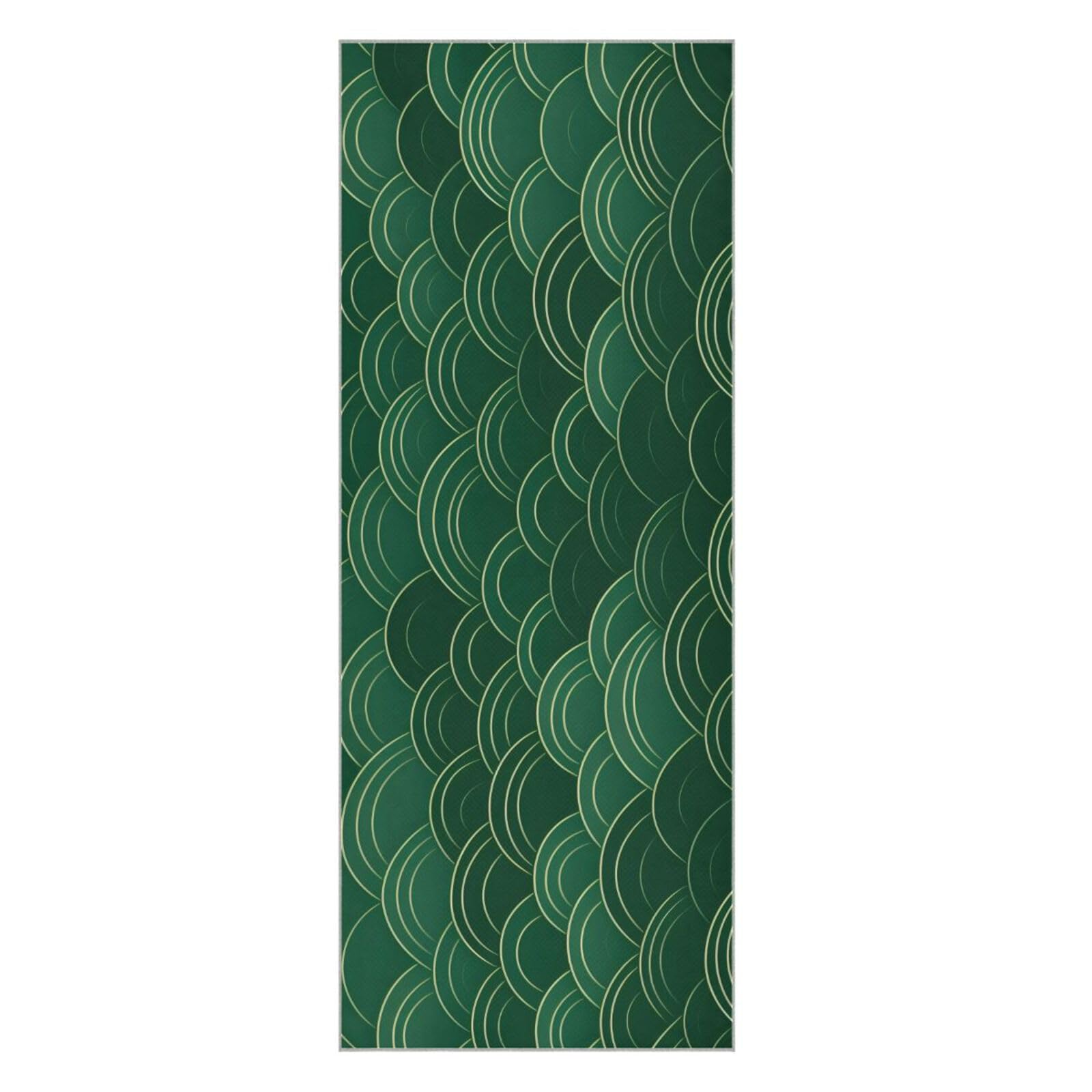 Hezely Non-Slip Hot Yoga Towel - Mat-Sized, Super-Absorbent Microfiber Sweat Towel for Gym, Bikram, Pilates and Yoga Mats,Green Element Cloud