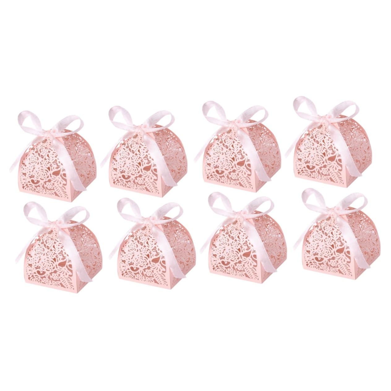 Abaodam 100pezzi Scatole Di Carta Forma Di Rosa Con Design Laserato Confezione Per Matrimonio Compleanno e Anniversari Per Portaconfetti e Regali Di Festa
