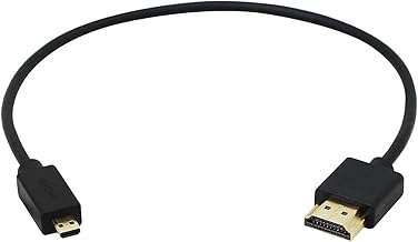 CERRXIAN Micro HDMI to HDMI Cable, High Speed 4K Ultra HD HDMI 2.0 Cable - 0.3 m (Latest Standard) Supports Ethernet, 3D, Audio Return HDMI Male to Micro HDMI Male