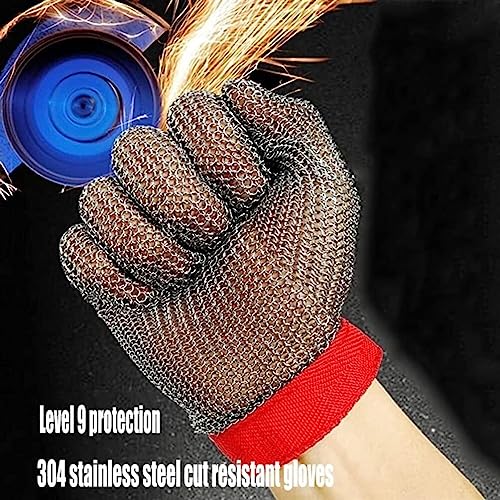 Cut Resistant Gloves Cut Resistant Gloves, Stainless Steel Chain Gloves, Kitchen Meat Cutting Safety Work Gloves(XXS)