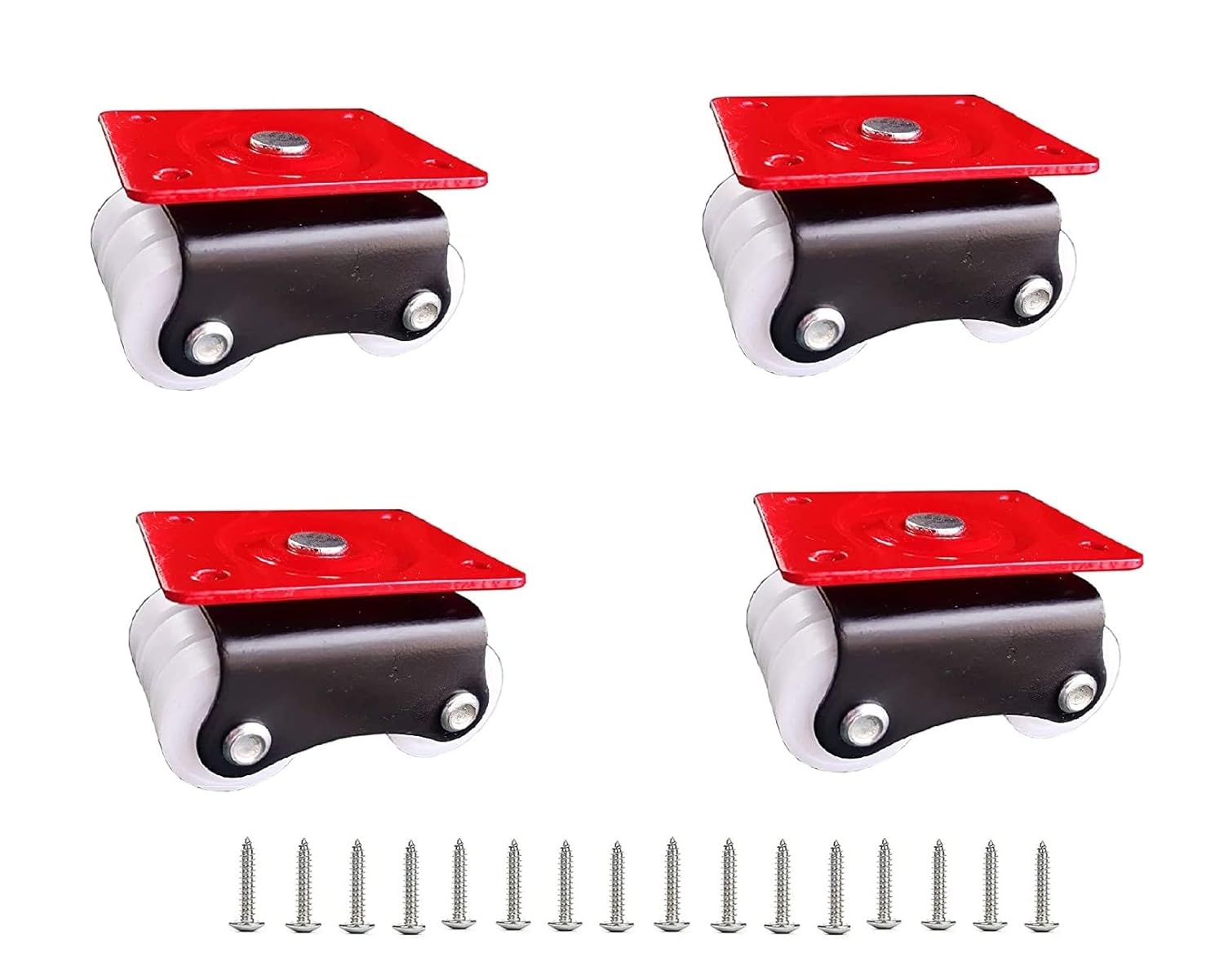 MHS Heavy Duty Sixer Caster Wheels for Furniture with Screws 450 KG