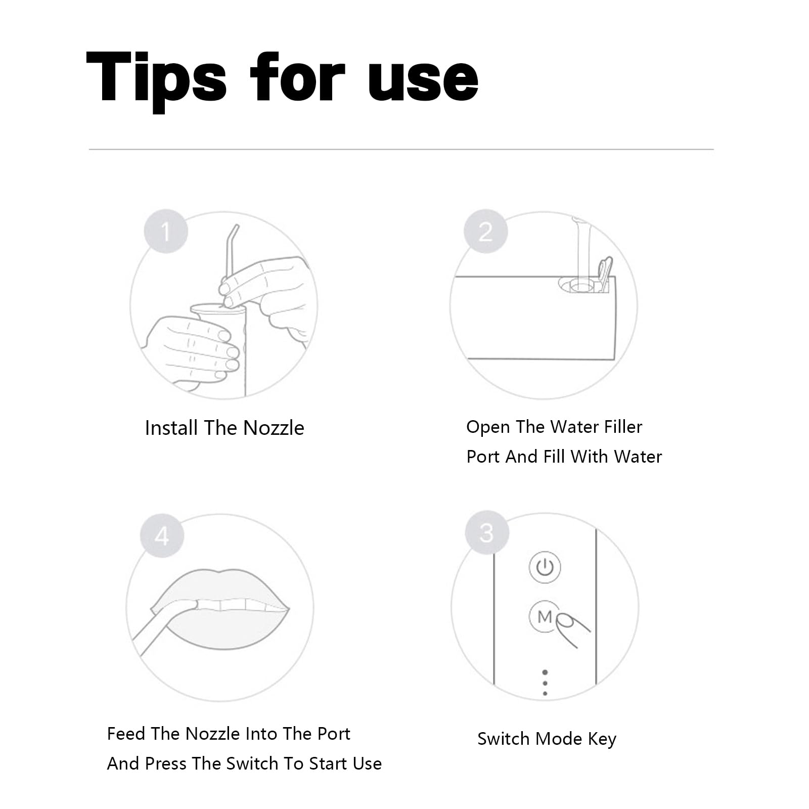 Irrigador Dental,Irrigador Bucal,IPX7 Resistente al Agua,Incluye 4 Boquillas Funcionales, 3 Modos de Presión de Agua,Usb Recargable,Hasta 30 Días de Uso,Capacidad Del Tanque de Agua 300ml (Black)