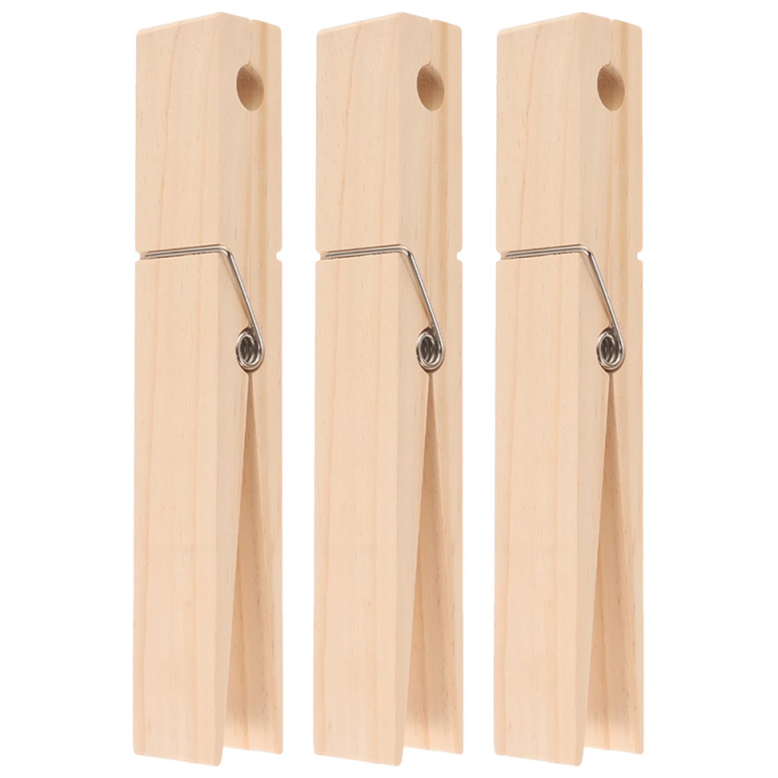 3 mollette giganti da 30 cm: mollette in legno jumbo - grandi per vestiti, porta asciugamani, clip per vestiti per cameretta, bagno e lavanderia in stile rustico.