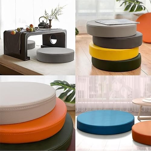 Miniatura 6 de Tophacker Cojín redondo antideslizante para silla, cojín de cuero para silla de comedor, sala de estar, patio, taburetes de bar (color 3, tamaño