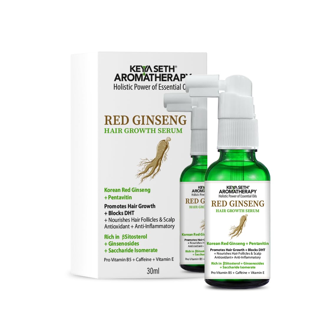 KEYA SETH AROMATHERAPY, DEVICE OF DROP Korean Red Ginseng Hair Growth Serum, Blocks DHT, Pentavitin, Caffeine, Vitamin B5, Hydration, Nourishes Hair & Scalp 30ml-image-27