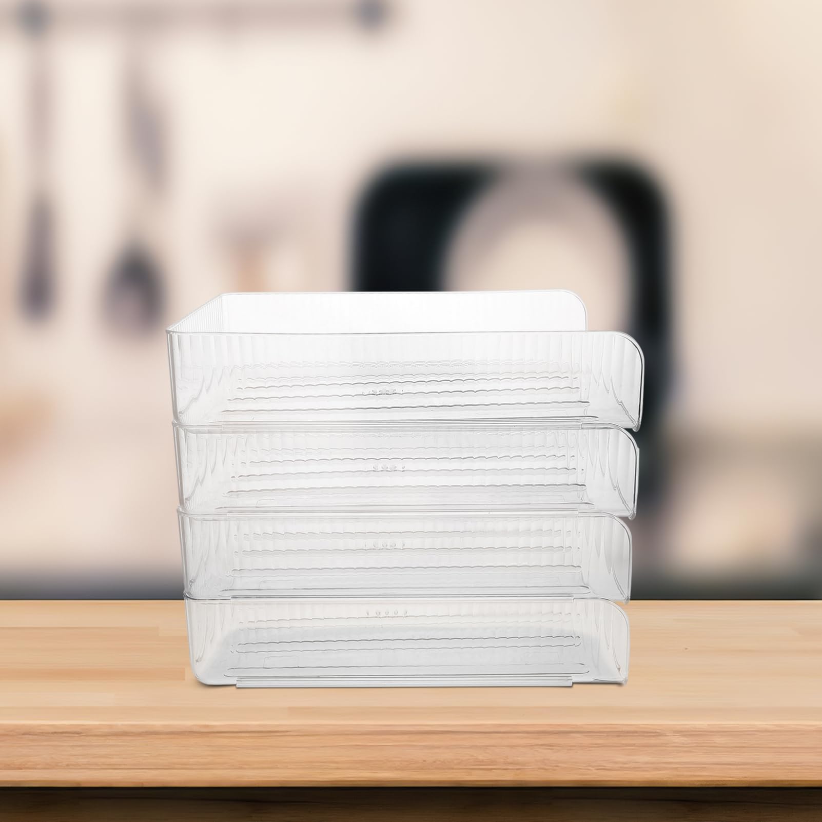 Vaschetta Porta Documenti da Scrivania Impilabile 4 Pezzi in Plastica