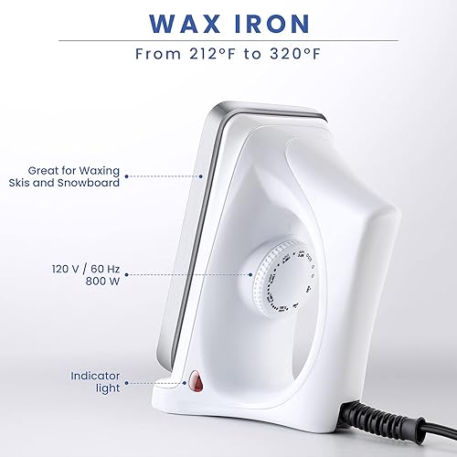 Miniatura 3 de OutdoorMaster Kit de afinación y encerado de esquí y snowboard con encerado, cera universal, afinador de borde, cepillo, raspador de cera, Ptex,