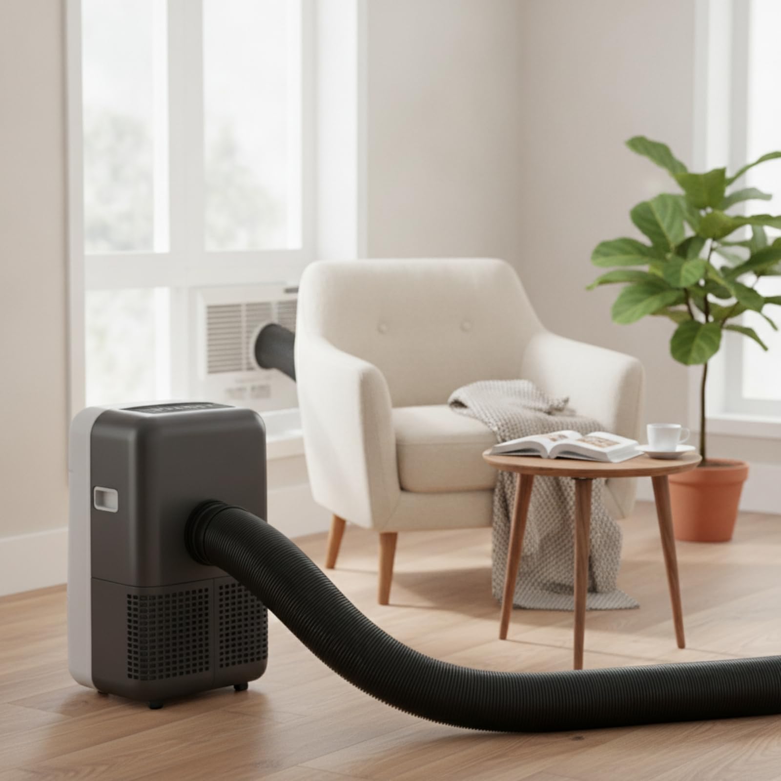 rockible Tubo di Scarico Condizionata Tubo Ventilazione Condizionatore Tubo Flessibile Condizionatore Condotto Scarico Portatile Parete Interna Liscia Attrito, Bianco, 5 Metri