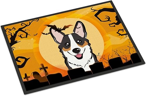 Carolines Treasures BB1813JMAT - Tapete tricolor para Halloween para interiores o exteriores 24 x 36 pulgadas 36 pulgadas de largo x 24 pulgadas de