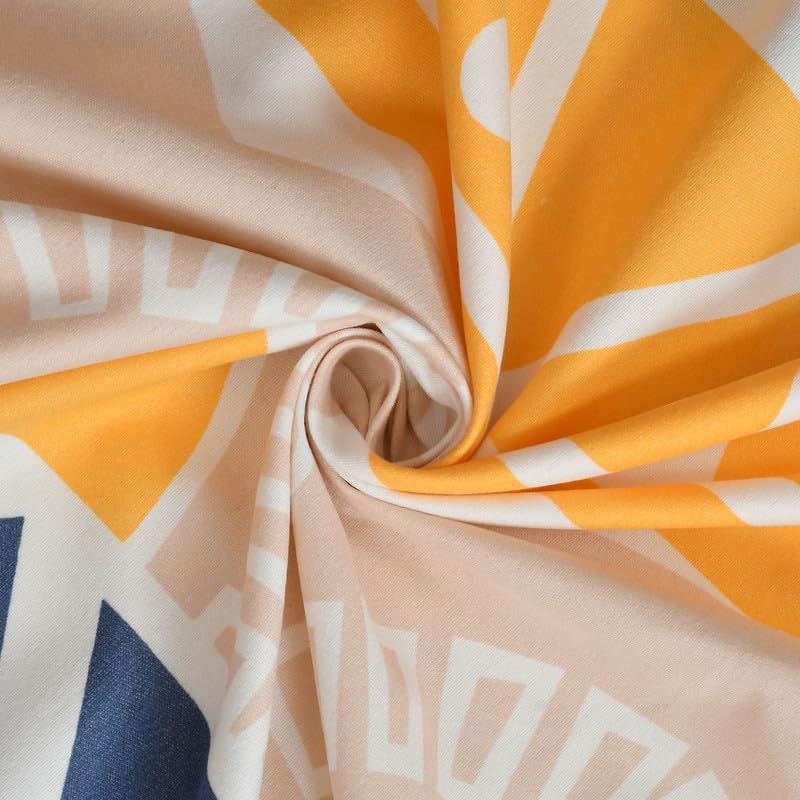 Image of Blue Strip 220TC Glace Cotton Elastic Fitted Floral Bedsheets Single Bed with 1 Pillow Cover | Single Bed with All Around Elastic, Size 42 X 75 Inches (whiteTriangle), Small Single
