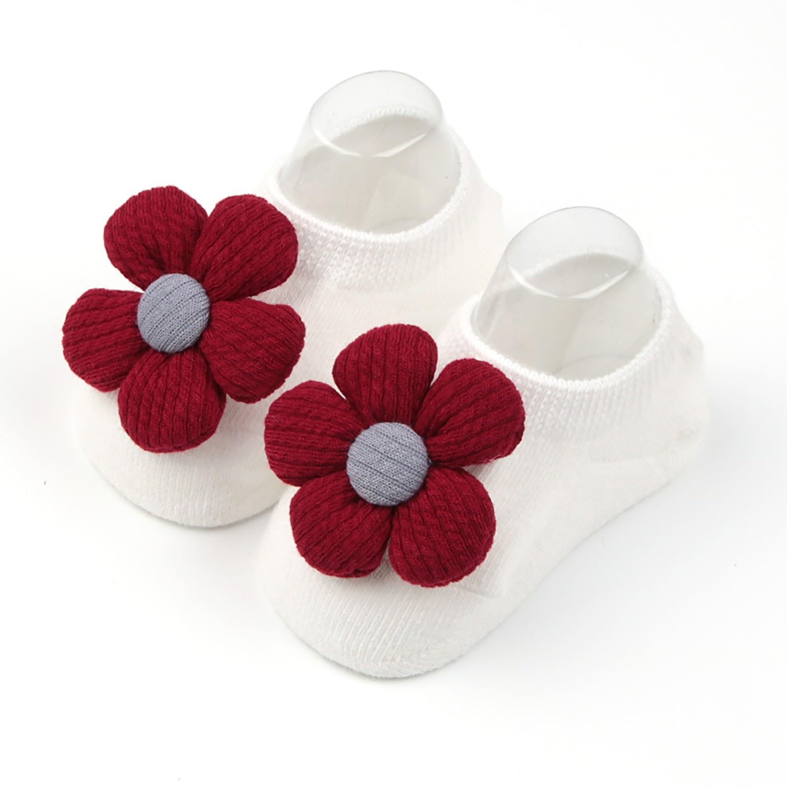 BAHREL Baby Non Slip Grip Socks Baby Girl Socks Look Like Shoe Toddler Ant-Slip Socks with Grips Cute Bows Floor Shoes Socks (Color : Safflower, Size : 0-12 Months)