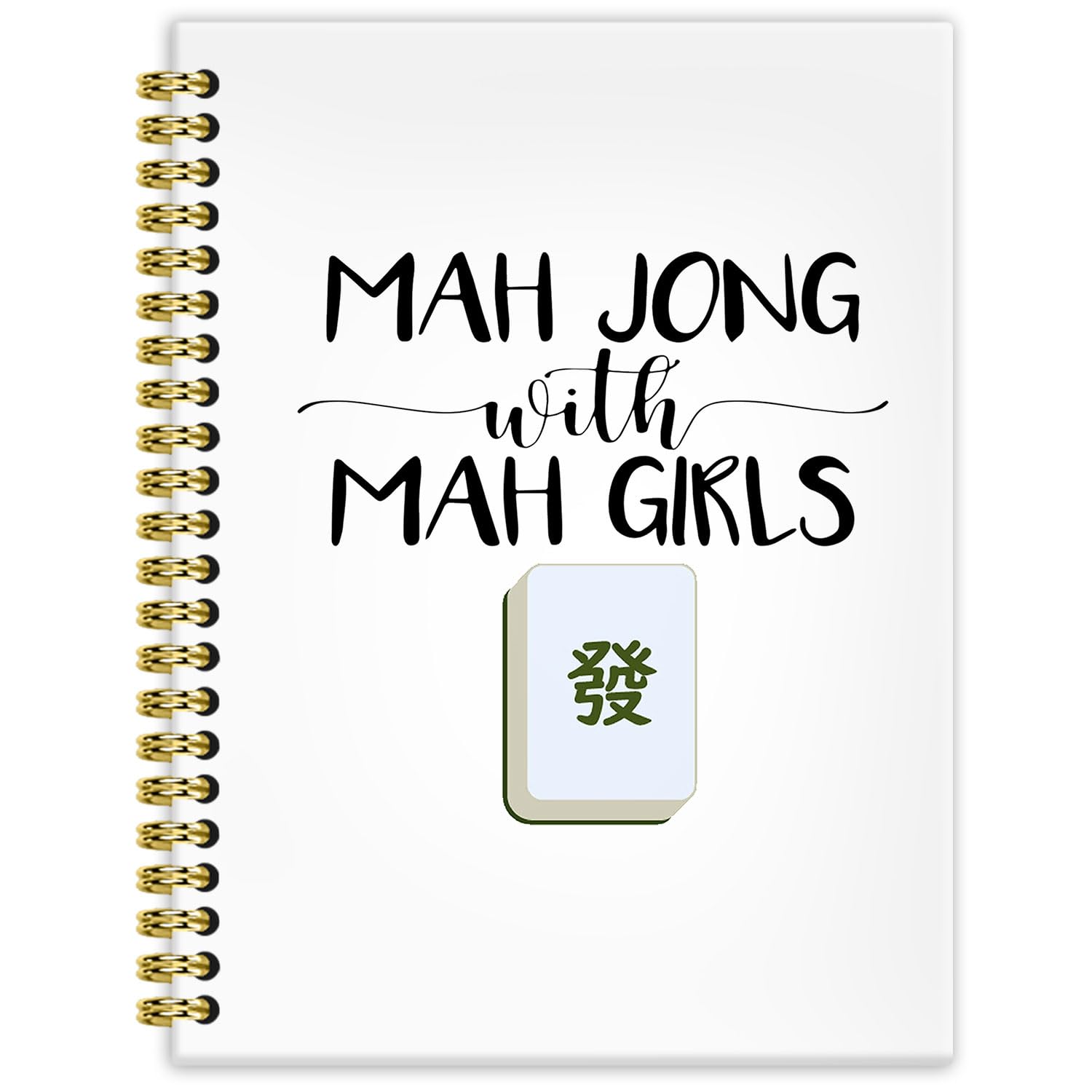 Carnet de notes Mahjong de 14 x 21 cm avec couverture rigide à spirale - 6