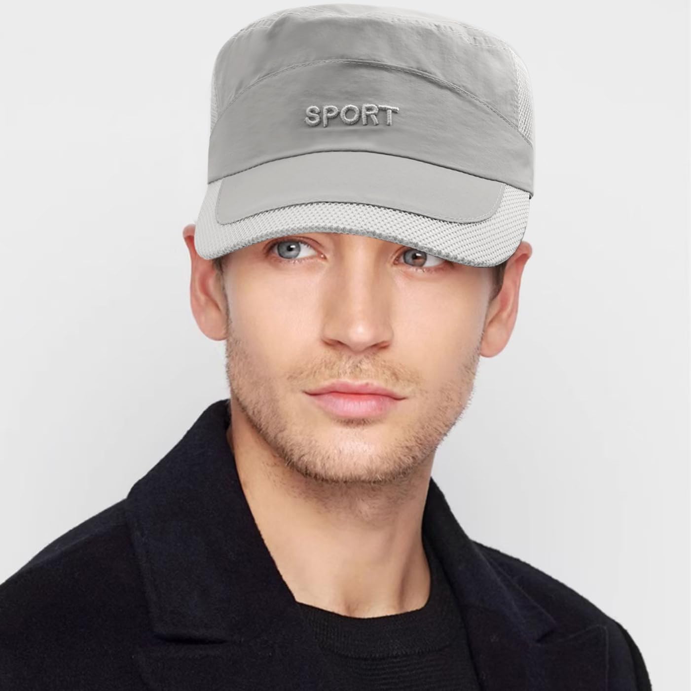 Cadet Army Cap Mesh Quick Qry Flat Top Cap Military Hat for Men Women - Image 2