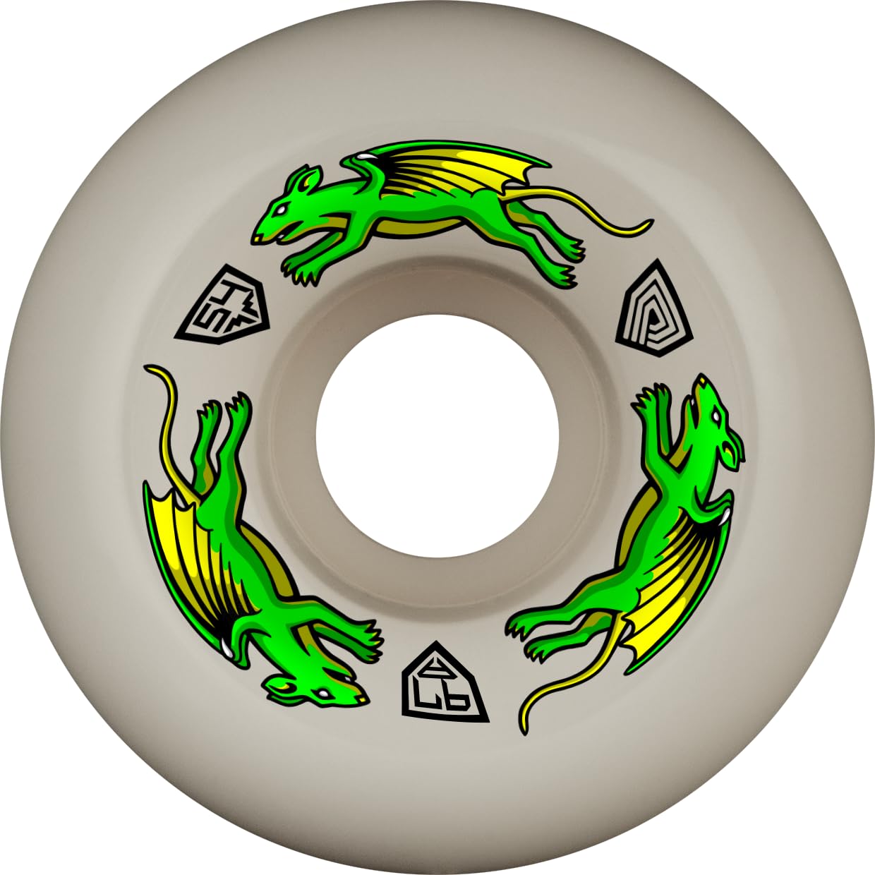 Powell Peralta Nano Rat Dragon Formula 97A Skateboard Wheels, White, A2, 54mm x 39mm — image 1