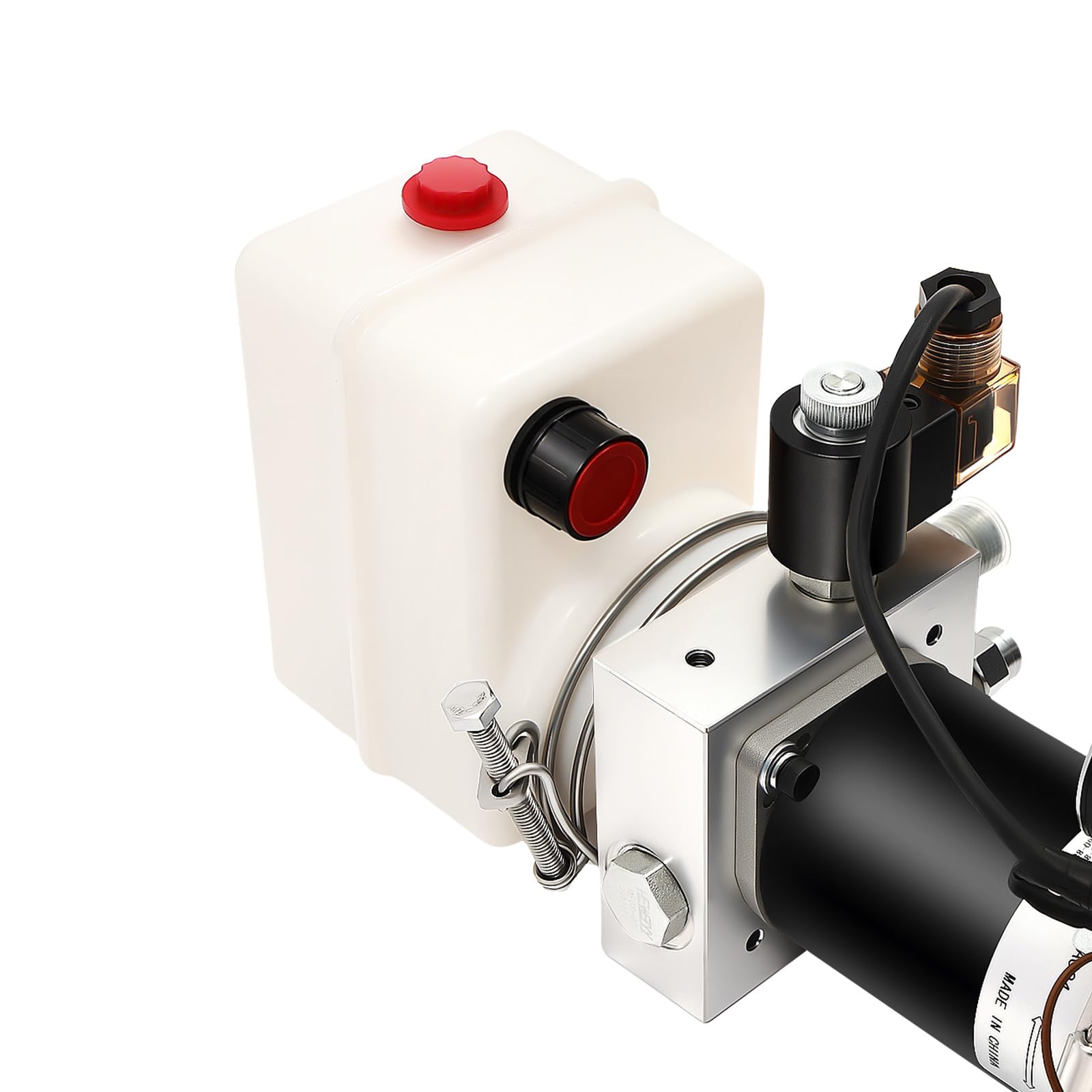 12V Hydraulikpumpe Hydraulikaggregat 800W Hydraulikaggregat Einfachwirkende Hydraulikpumpe Hydraulische Presse mit Spannungsanzeiger Fernsteuerung und Steckverbinder