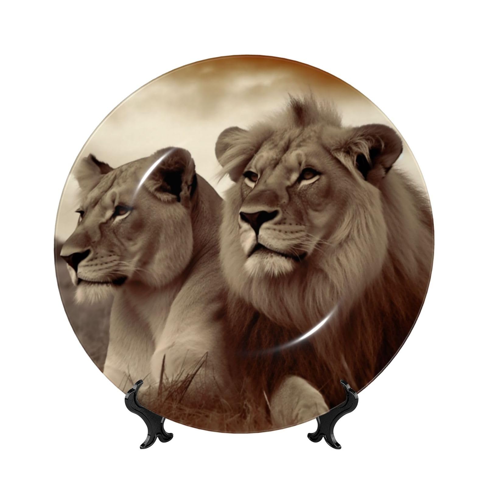 Décoration murale en porcelaine motif Lion africain pour sublimer votre salon