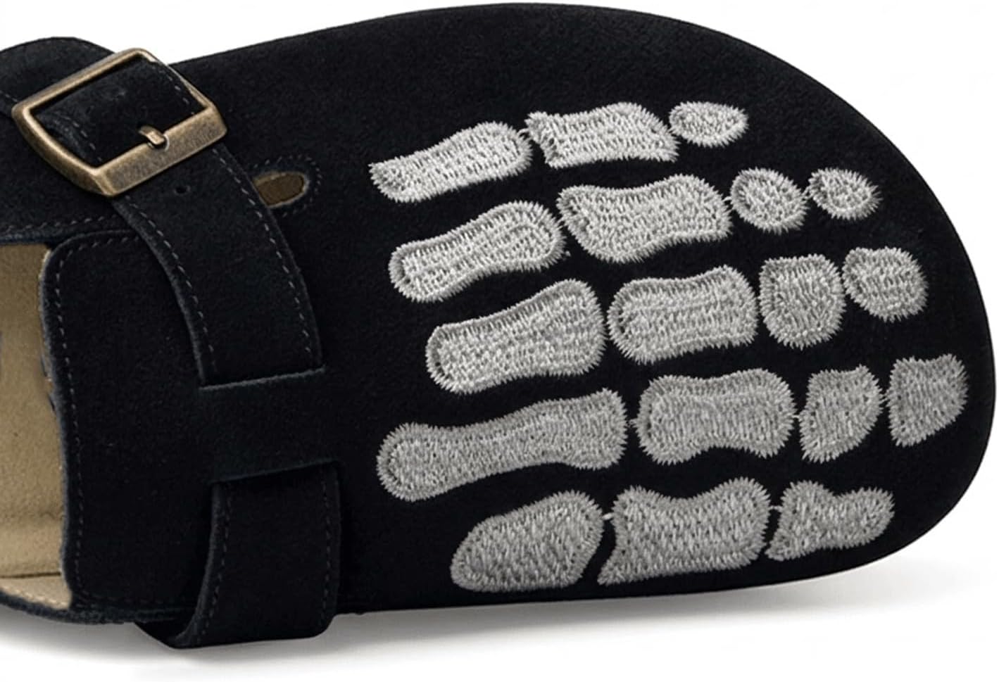 Skeleton Clogs Adults Gothic Novelty Bone Open Back Mules Indoor Outdoor Shoes Buckle Footwear Comfy Lightweight with Non Slip Sole for Big Kids Boys Girls Women Men