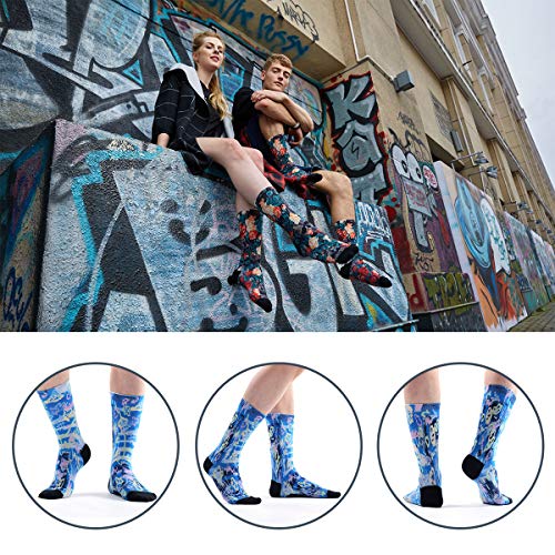 Meikan GMMK04003008 Novelty Cool Casual Crew Socks For Men, Meikan Fun Colored Art Pattern 3D Printed Moisture Wicking Socks ,3 Pairs Color 8,One Size thumb #5