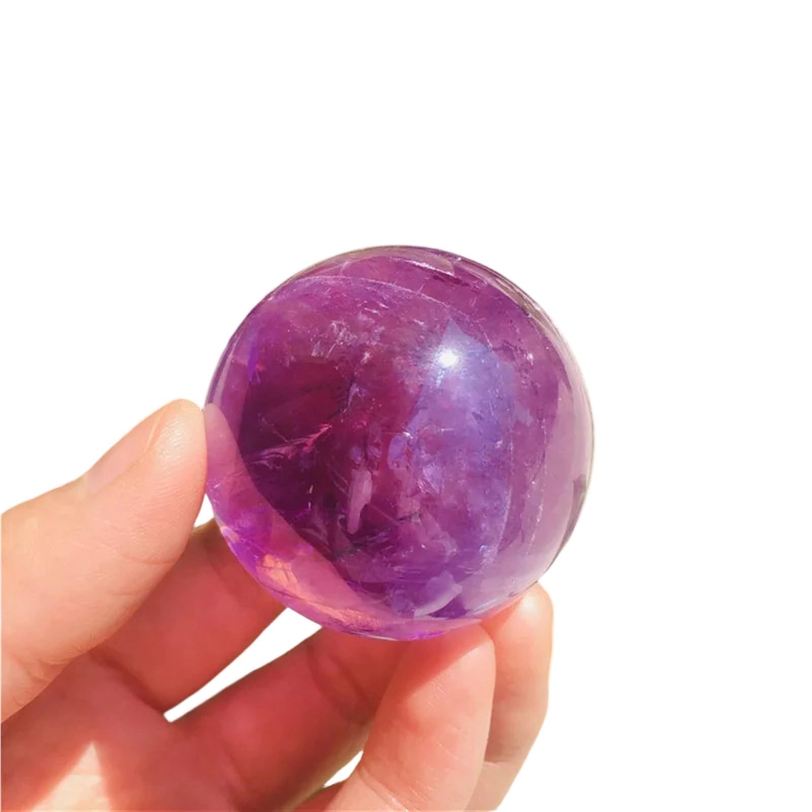 HAOYUNS Beautiful Natural Amethyst Quartz Crystal Sphere Ball for Meditation and Spiritual Development(4.5-5cm)