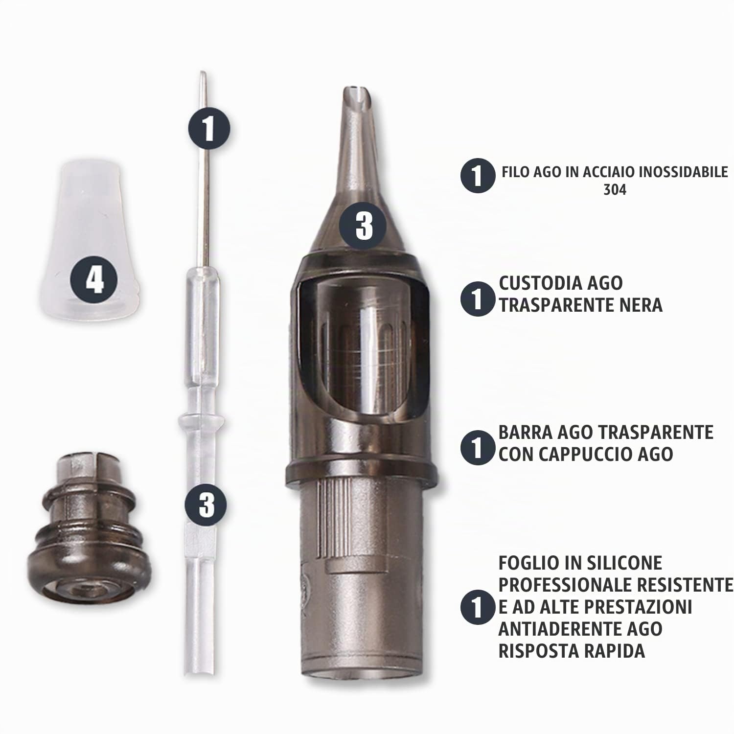 Kit Completo per Macchinetta per Tatuaggi, Inchiostri per Tatuaggi a 20 Colori, Kit per Tatuaggi Rotanti per Principianti, 20 Cartucce ad Ago, Kit Penna per Tatuaggi con Custodia (nero)