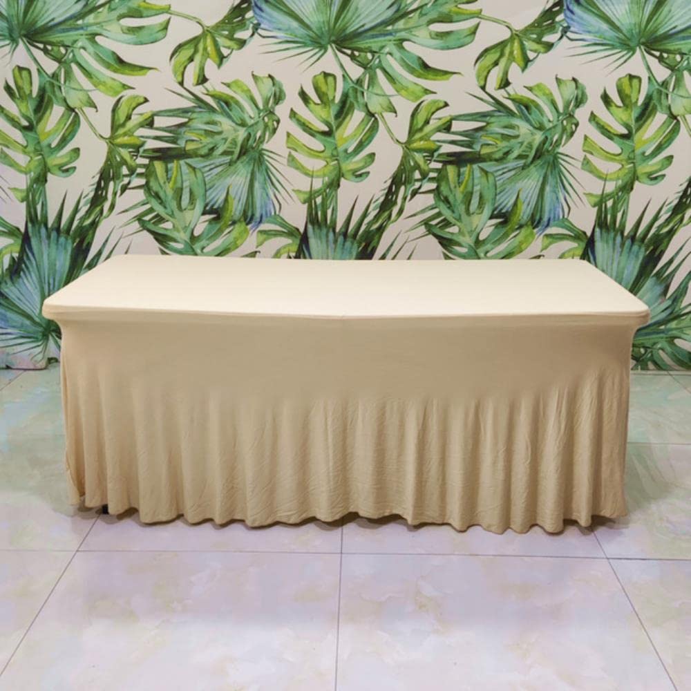 Rettangolo Arruffato Lycra Spandex Tovaglia Elastico Matrimonio Lungo Tovaglia Hotel Decorazione Del Partito Stretch Gonna Tovaglia