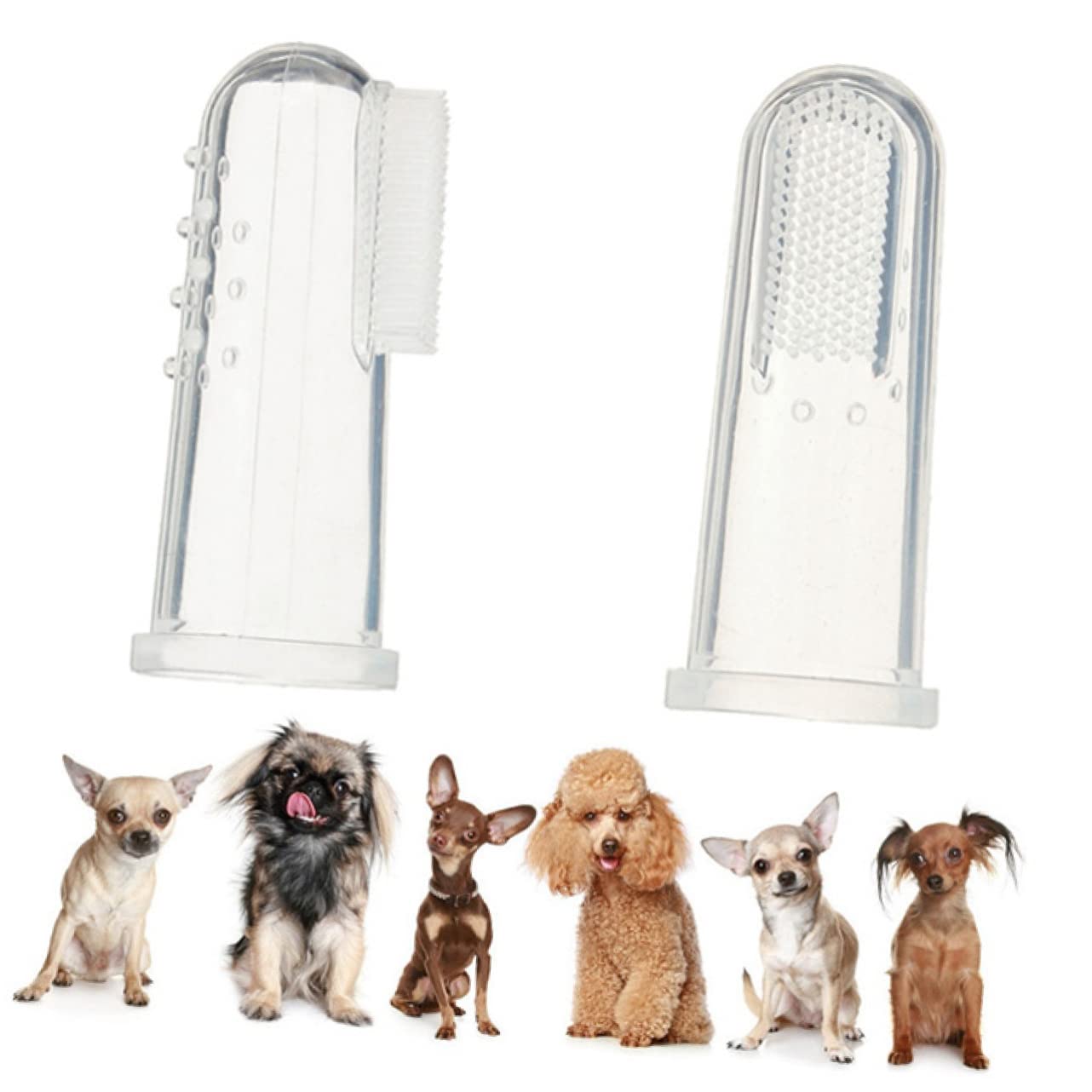 4pièces Brosse à Dents Pour Animaux Silicone Doigt Hygiène Dentaire Douce Massage Gencives Pour Petits à Grands Chiens Et Chats