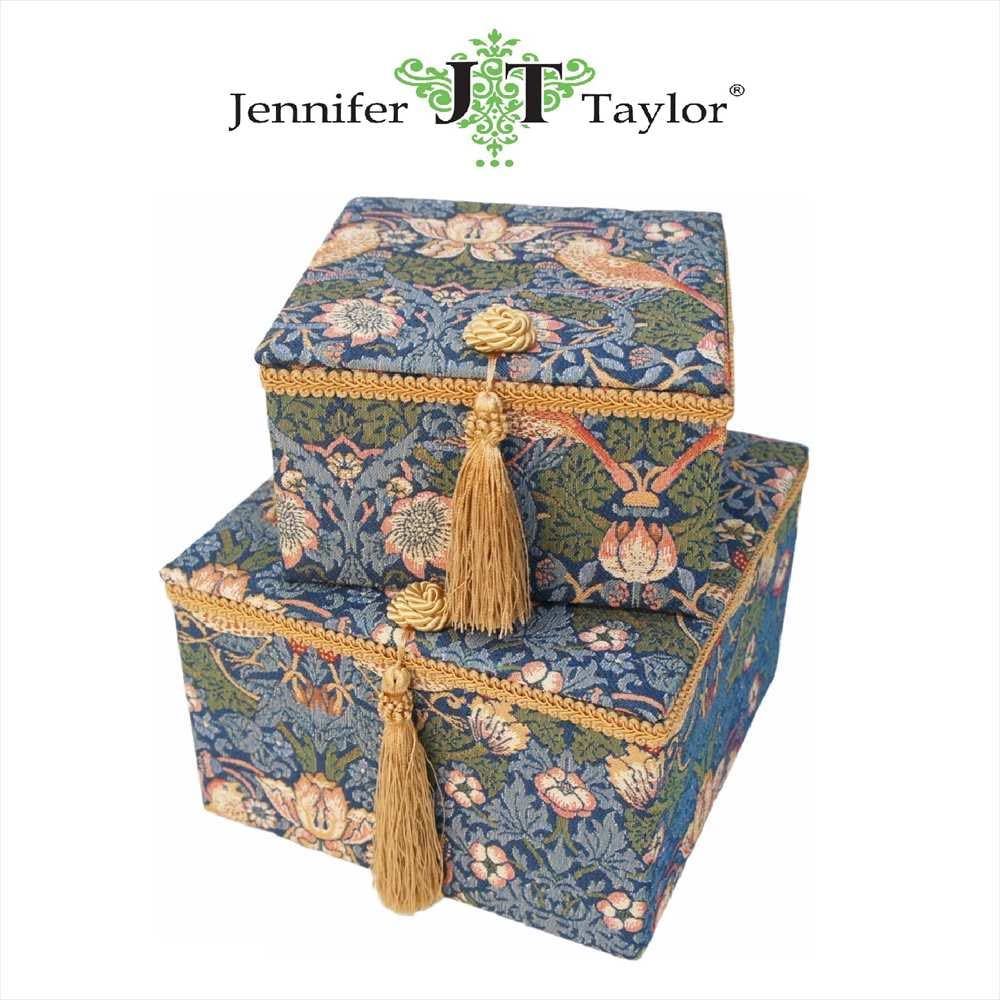 小物入れ 2点セット ジェニファーテイラー モリス イチゴ泥棒 33107BX Amazon｜Jennifer Taylor ジェニファーテイラー 【 ボックス 大小 2個