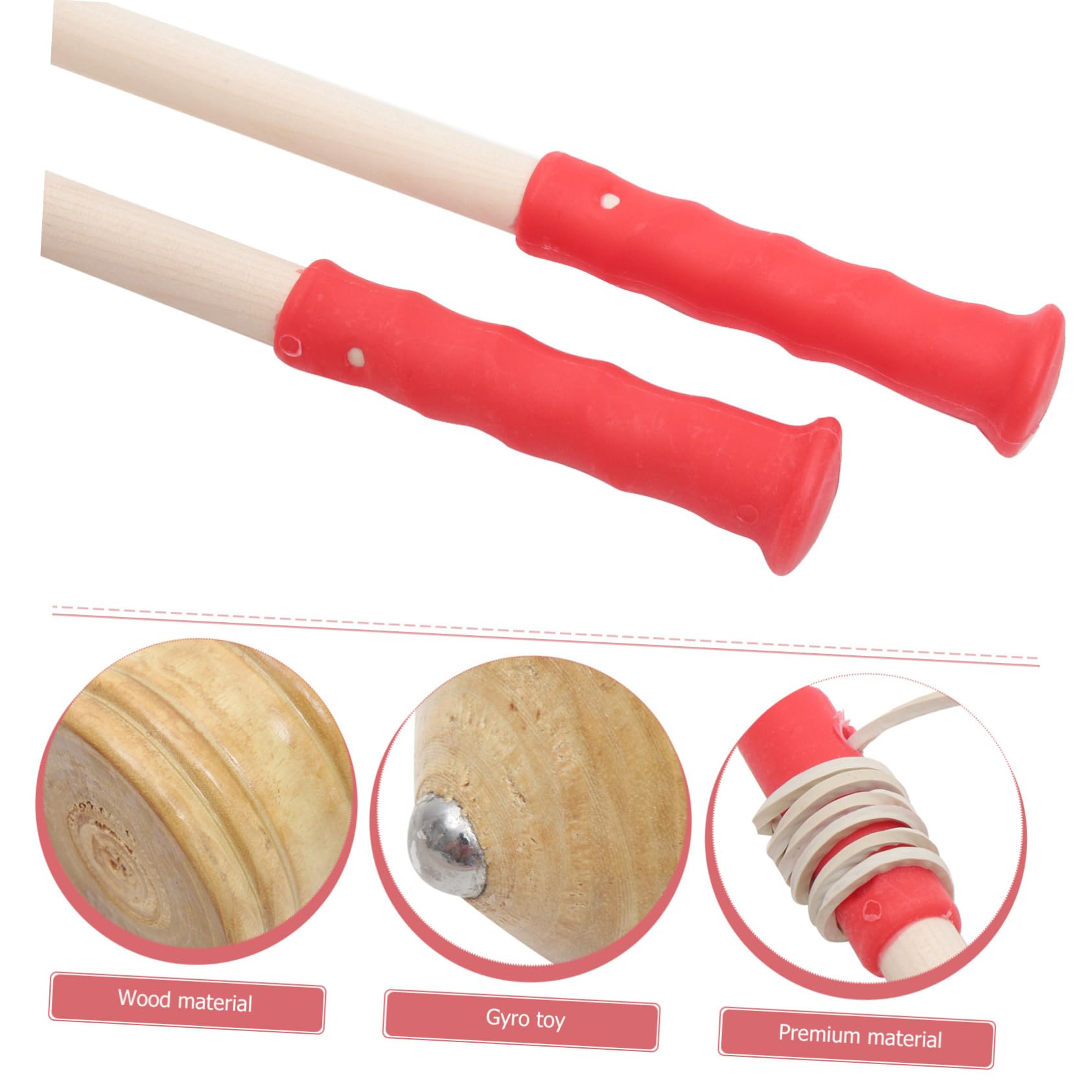 Peonza Tradicional de Madera Maciza, 2 Juegos para Niños