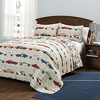Algopix Similar Product 17 - Lush Decor Race Car Kids 3Piece Quilt