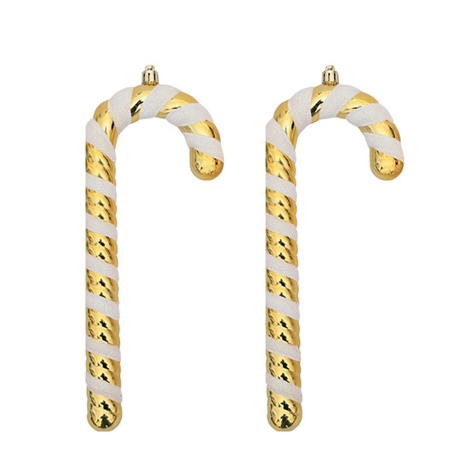 Carotoe Gold Christmas Crutch Pendant 2Pcs Hanging Ornament Decor Supplies Accessory For Children Birthday Party Wedding Party Christmas Tree Pendant Decoration