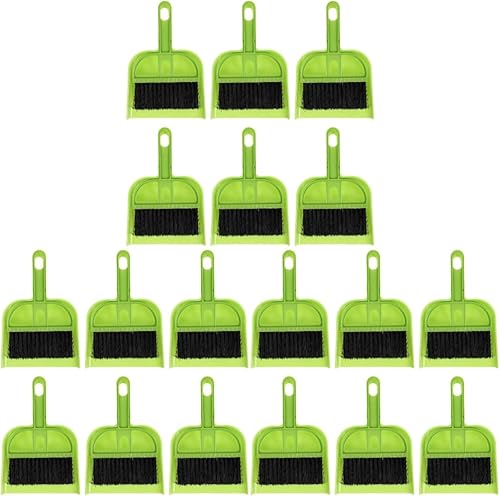 Healifty Juego de 18 recogedores, escoba y pala de mano, juego de recogedor de escoba y escoba y juego de cepillo
