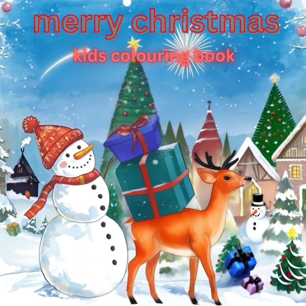 merry christmas: kids colouring book