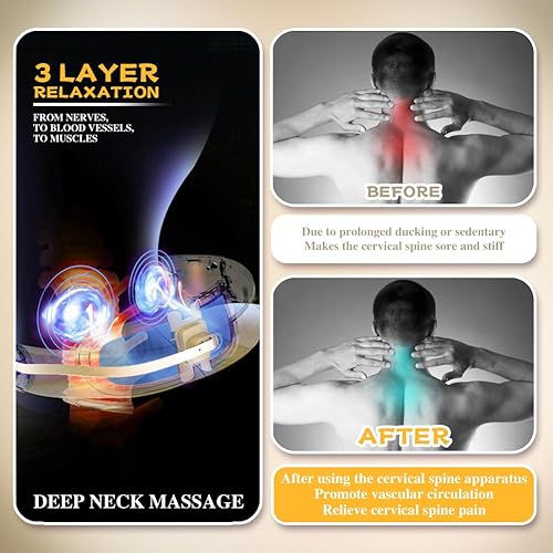 Miniatura 6 de HVZZ Masajeador de cuello, masajeador de cuello inalámbrico portátil (1 unidad)