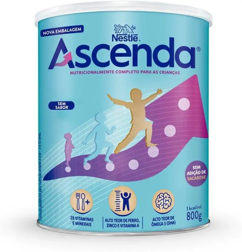 Suplemento Infantil Ascenda Sem Sabor 800g
