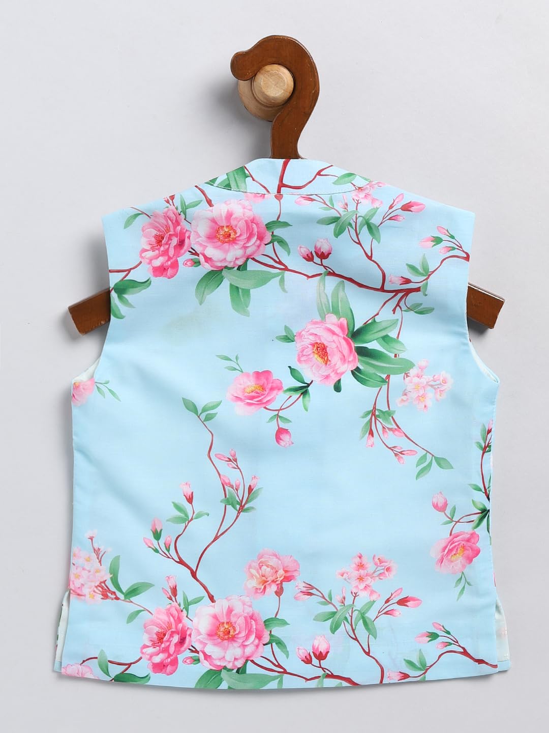 Vastramay Infant Boys Multicolor Base Aqua Printed Nehru Jacket_VSHISBJ196AQ_16 1