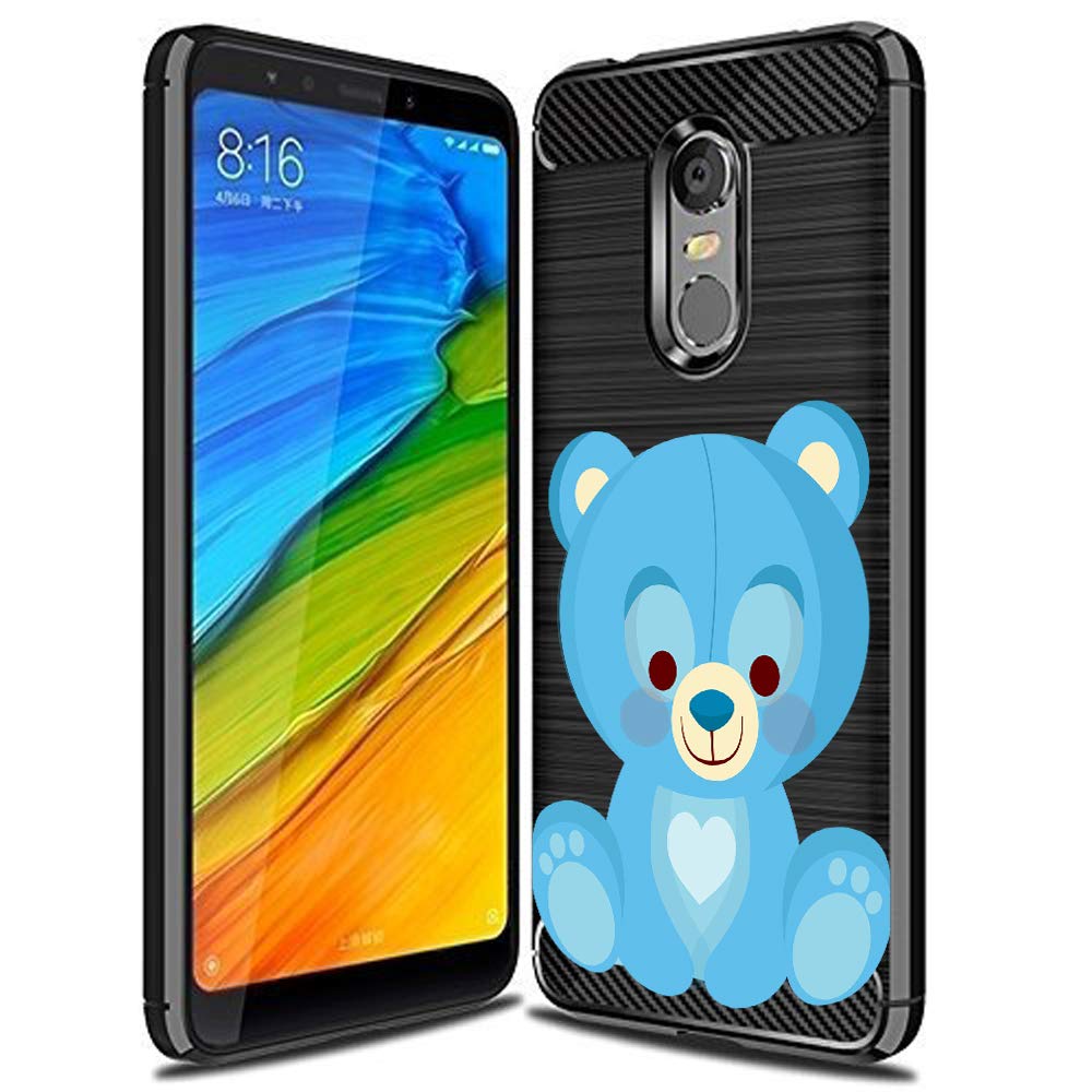 Nainz ''Teddy Bear'' Rugged Armor All Angle Protection Lightweight Soft Rubber Designer Printed Back Case Cover for Redmi 5