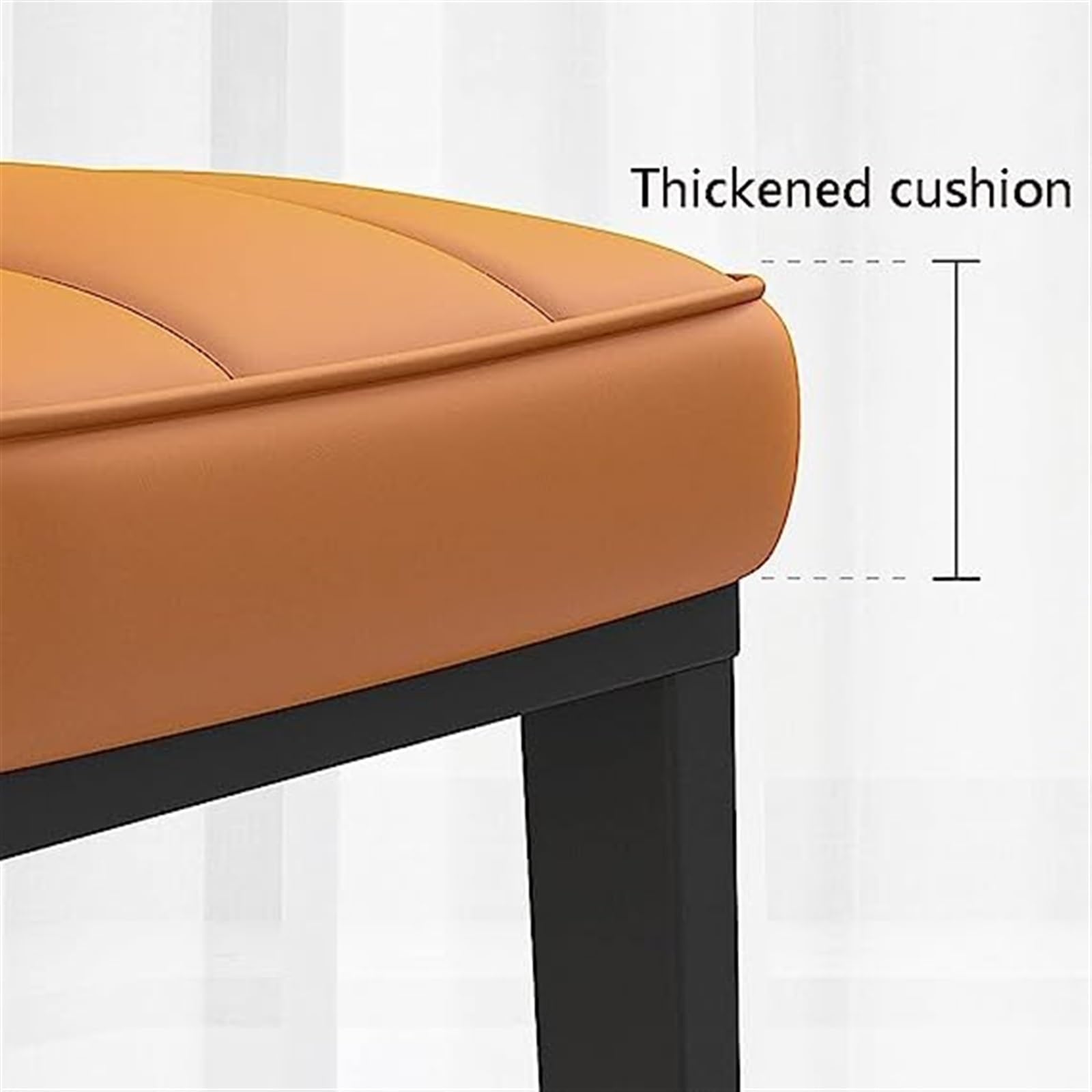 Juego de 6 sillas de comedor de cocina de piel sintética resistentes al agua con patas de metal de acero al carbono para oficina, salón, dormitorio (gris oscuro)