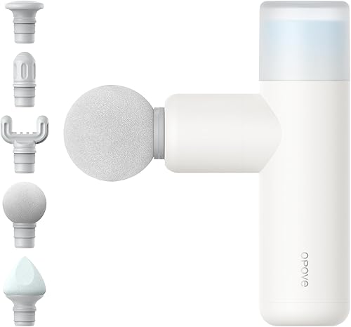 opove M3 Mini pistola de masaje para aliviar el dolor de espalda, con modo facial, 0.276 in de amplitud, 4 niveles de vibración ultraligera,