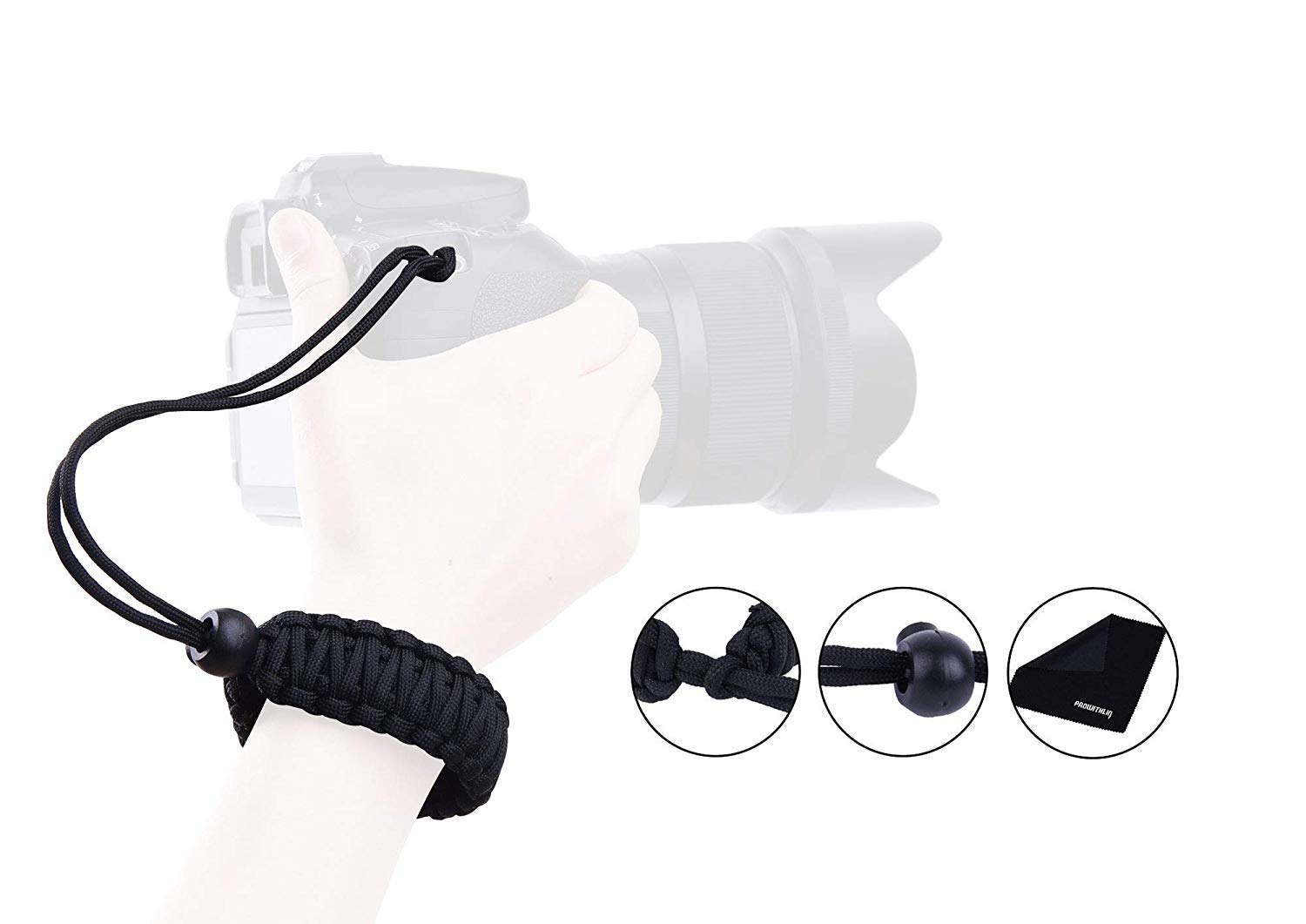 CoolwillAdjustable Camera Wrist Strap for Cameras, Gopro Binoculars, and Other (Black)