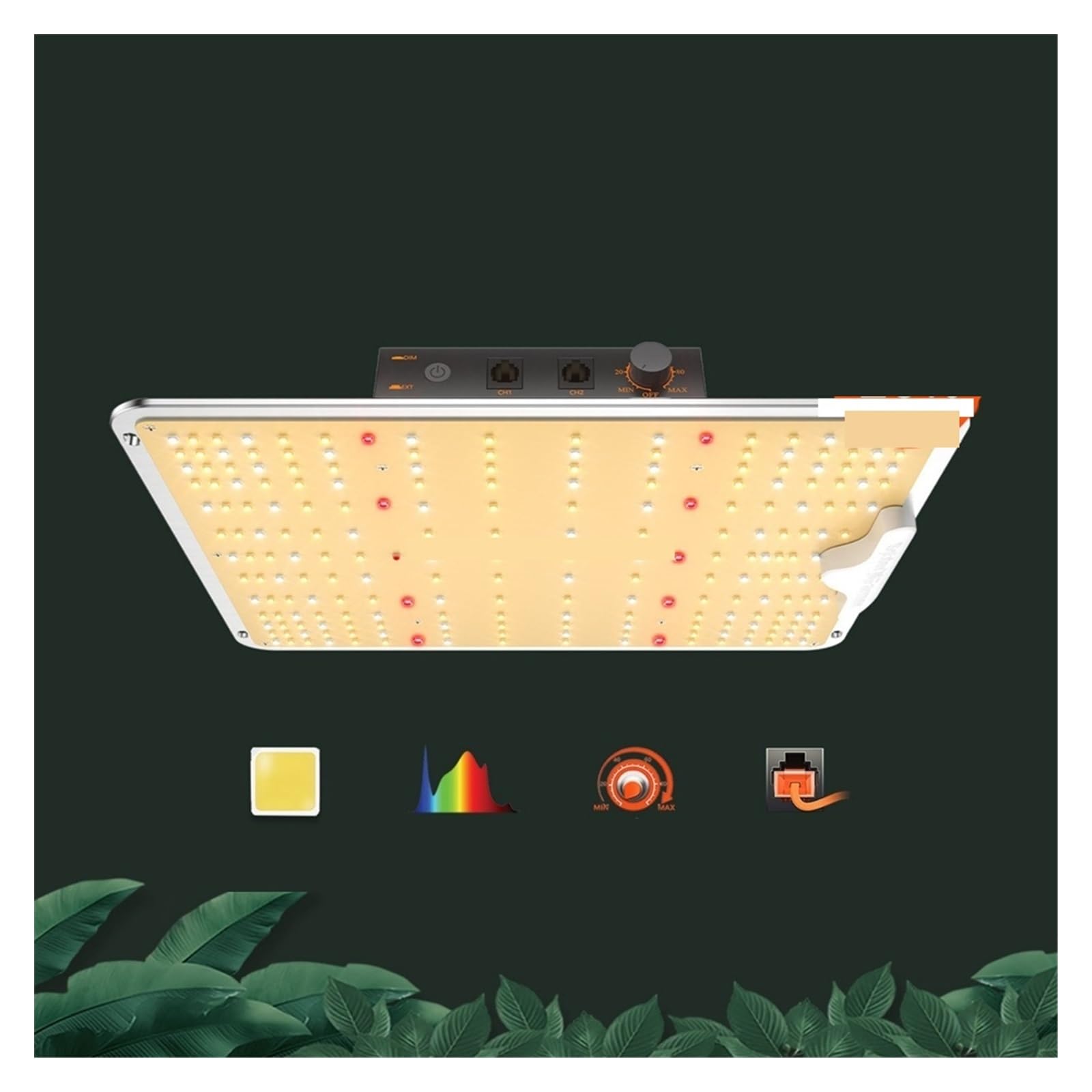 Lámpara de Cultivo, Full Spectrum LED Grow Light LM301B Controlador Regulable for Plantas de Flores Vegetales Hidroponía Interior