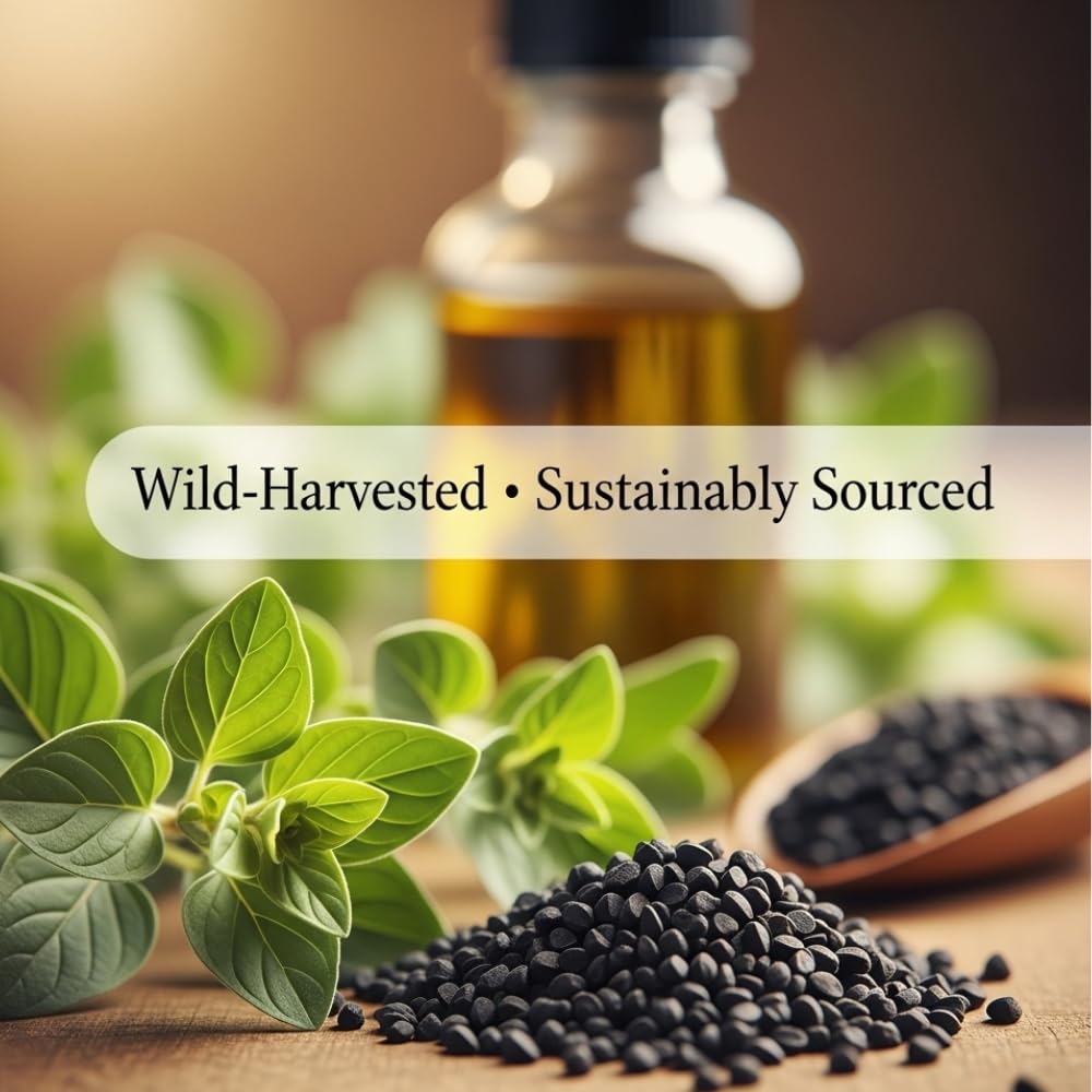 Wild Oregano Oil with Black Seed – 80%+ Carvacrol – Pure & Undiluted – 0.34 fl oz Liquid Drops | GMP Certified — Amazon image 8