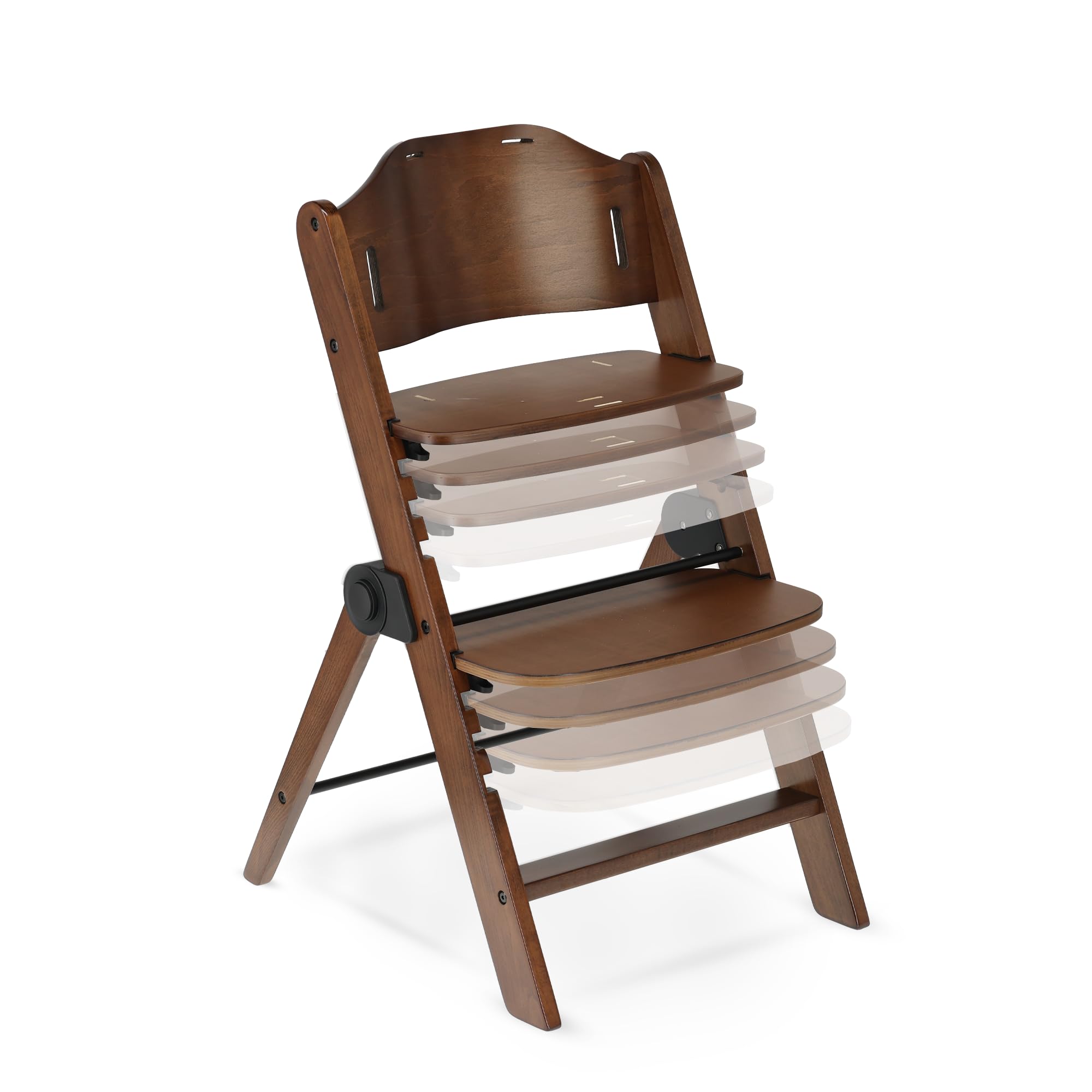 DERYAN Odin - Trona de madera para niños a partir de 0 meses hasta 85 kg - Incluye arnés de 5 puntos, correa de entrepierna, barra protectora - Compatible con muchos accesorios - Marrón/Turrón