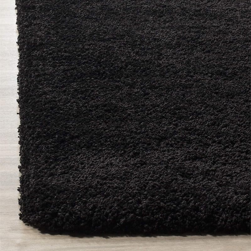 Image of TRANQUIL Polyester Fluffy Fur Rug Shaggy Modern Carpet for Living Room, Bedroom, Guest Room, Kids Room (6x9 Feet, Black)