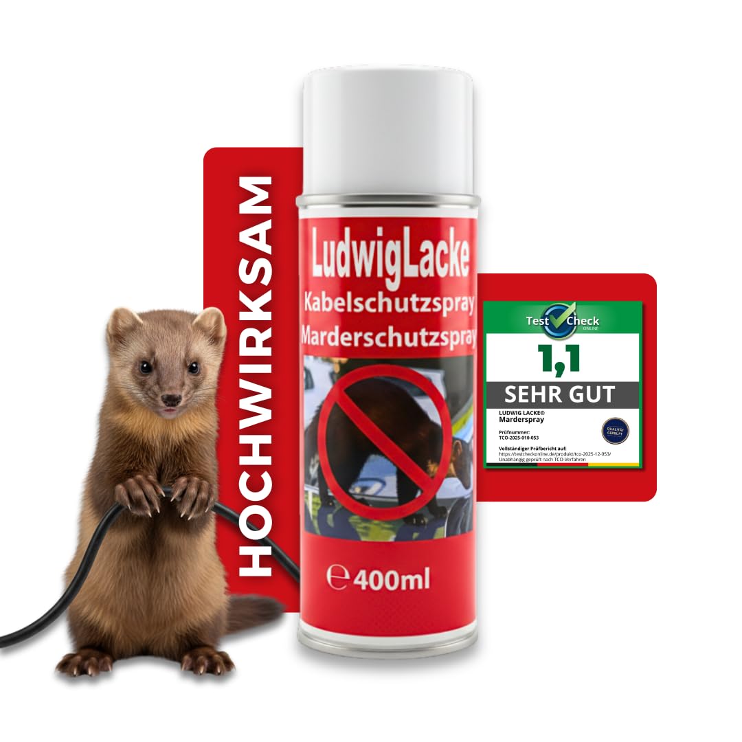 LudwigLacke Marderspray für Auto, Dachboden & Garage [400 ML] Sofortiger & langfristiger Schutz vor Mardern durch effektive Marderabwehr - MARDERSCHRECK