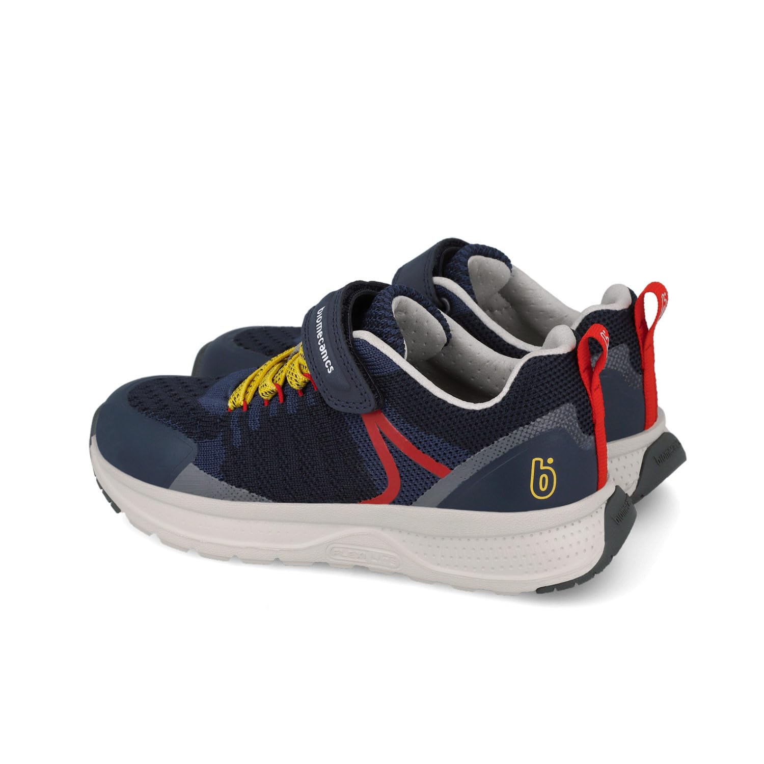 Biomecanics Zapatillas Niño 251250-A054 | Gris, Negro y Lima/Naranja | Cierre Adhesivo + Elásticos | Transpirable y Antideslizante