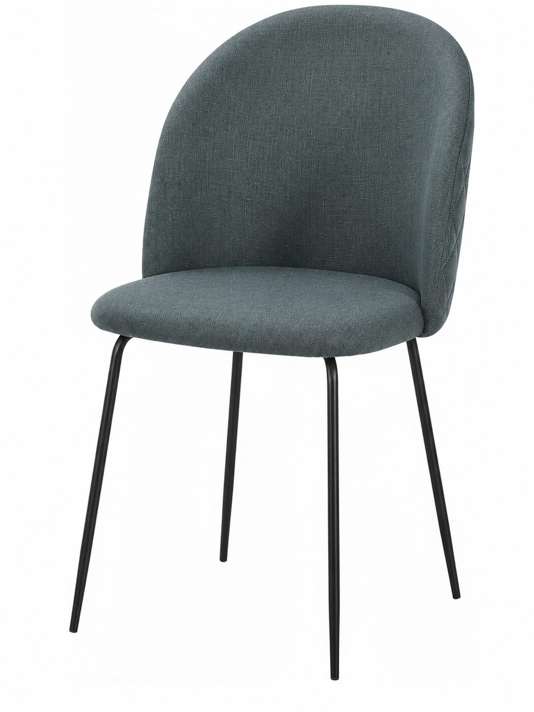 Cribel SEDIA TAMARA TESSUTO GAMBE NERE | Set 4 Sedie da Pranzo in Tessuto con Struttura in Metallo Nero | Design Moderno ed Elegante per Cucina, Soggiorno o Bar (VERDE OLIVA/GAMBE NERE)